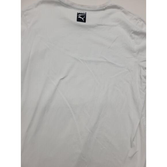 Puma T Shirt Mens Size Large White Logo Casual Short Sleeve Adult Embroidered - Picture 12 of 16